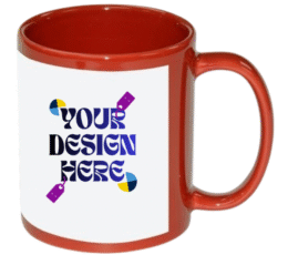 Patch red mug front view design